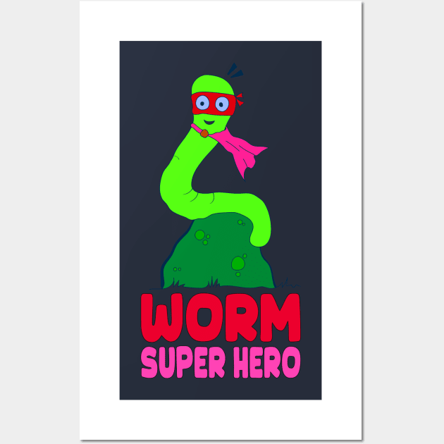 worm  super hero Wall Art by ANNATEES